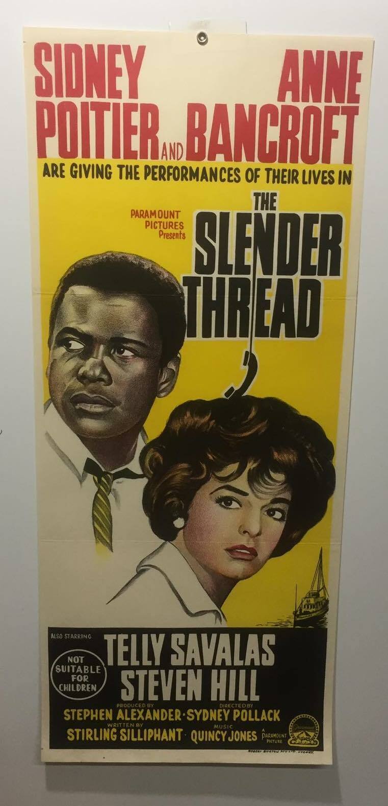 ORIGINAL DAYBILL MOVIE POSTER  – THE SLENDER THREAD