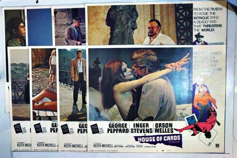 ORIGINAL LOBBY CARDS - HOUSE OF CARDS - 1968 - set of 8