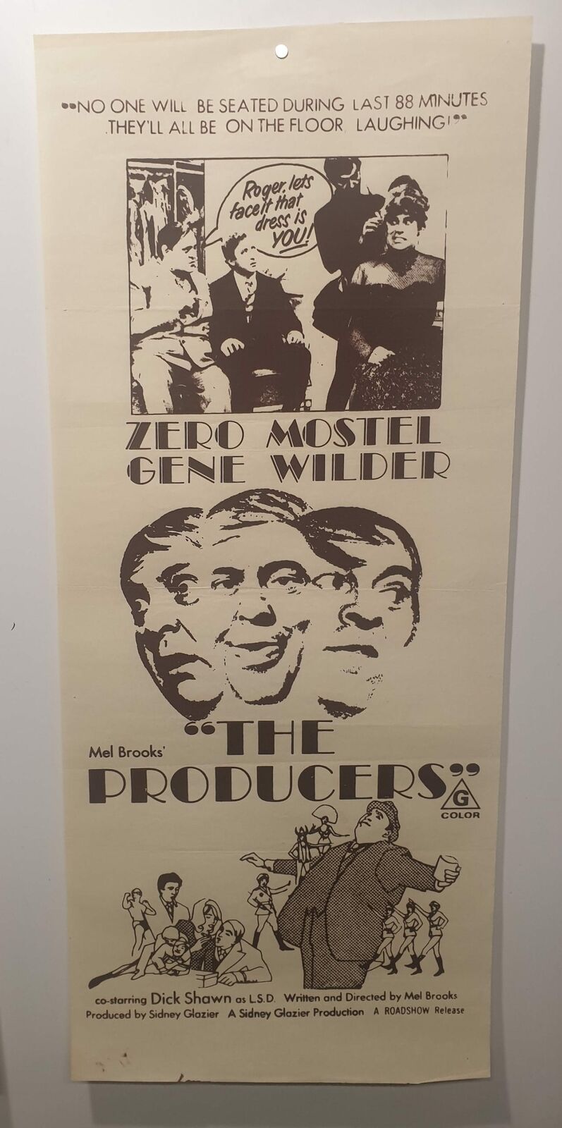 ORIGINAL DAYBILL MOVIE POSTER - THE PRODUCERS - 1968