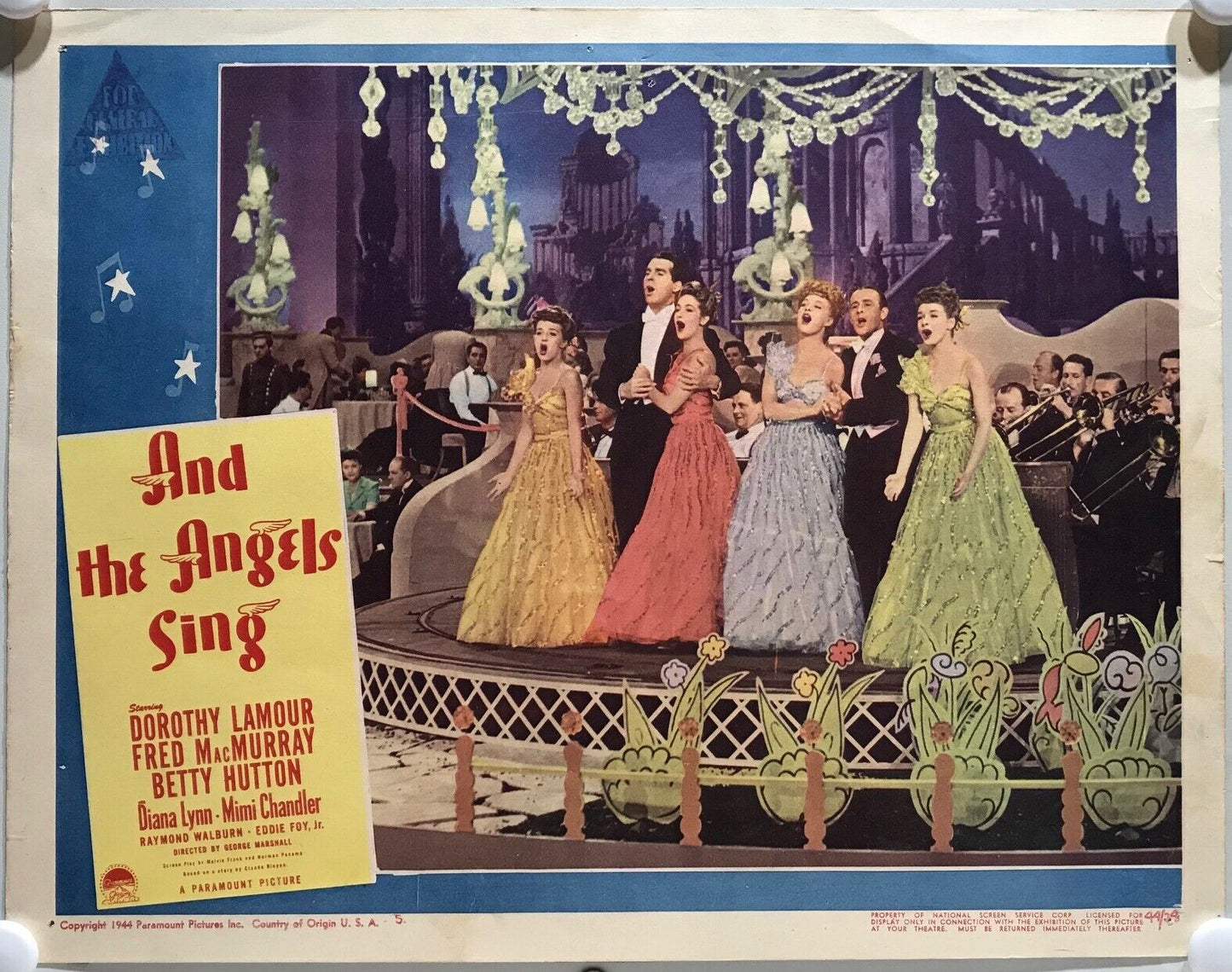 ORIGINAL LOBBY CARDS - AND THE ANGELS SING - 1944 - set of 8