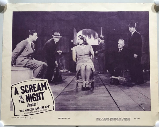 ORIGINAL SERIAL LOBBY CARD - THE MONSTER AND THE APE - R1956 - Ch 7 "A Scream...