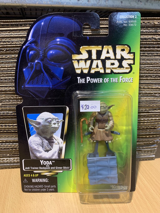 STAR WARS - KENNER - POTF - YODA - with Jedi Trainer Backpack & Gimer Stick