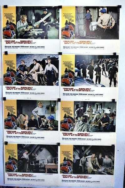 ORIGINAL LOBBY CARDS - ESCAPE OF THE BIRDMEN - 1972 - set of 8