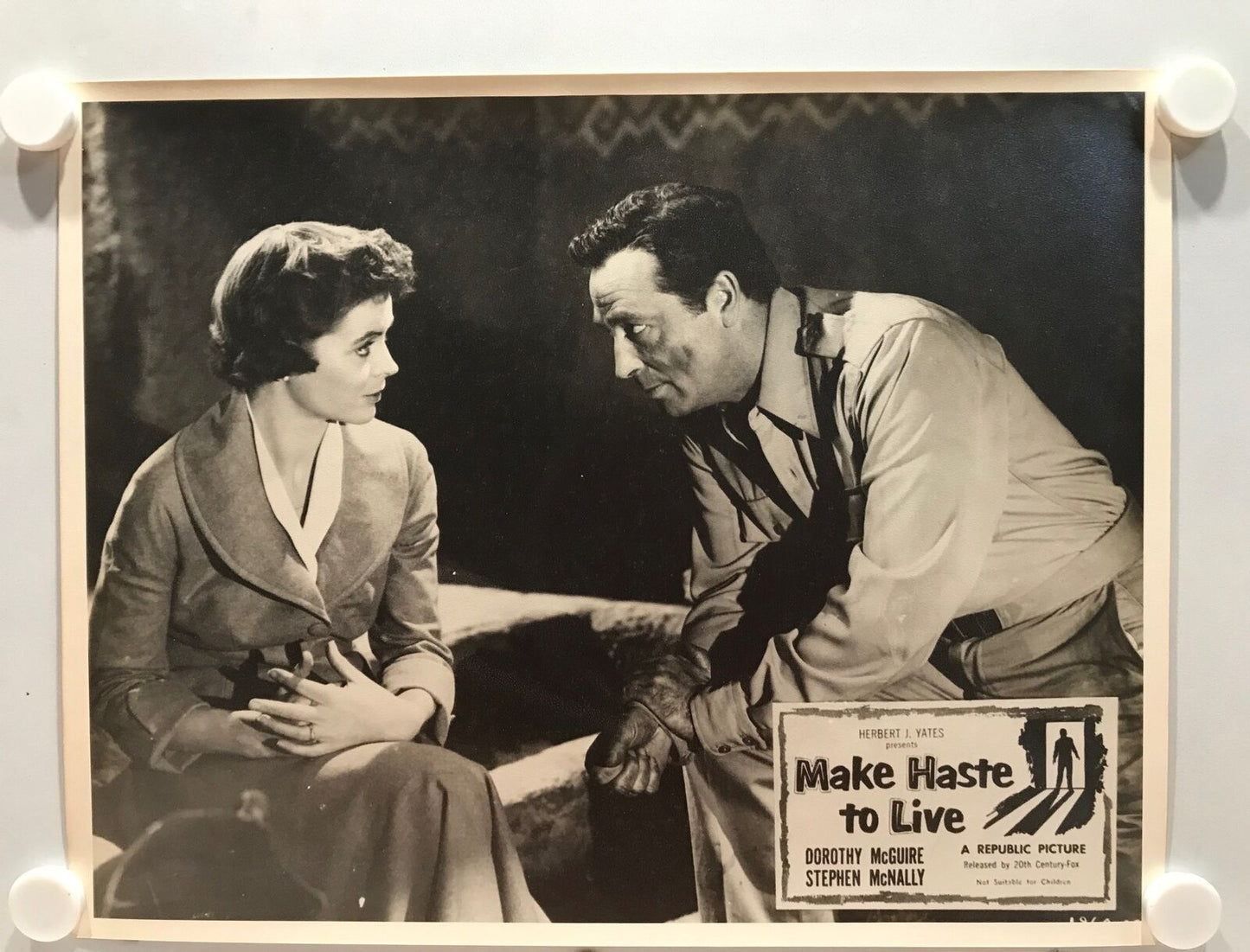 ORIGINAL LOBBY CARDS - MAKE HASTE TO LIVE - 1954 - set of 8