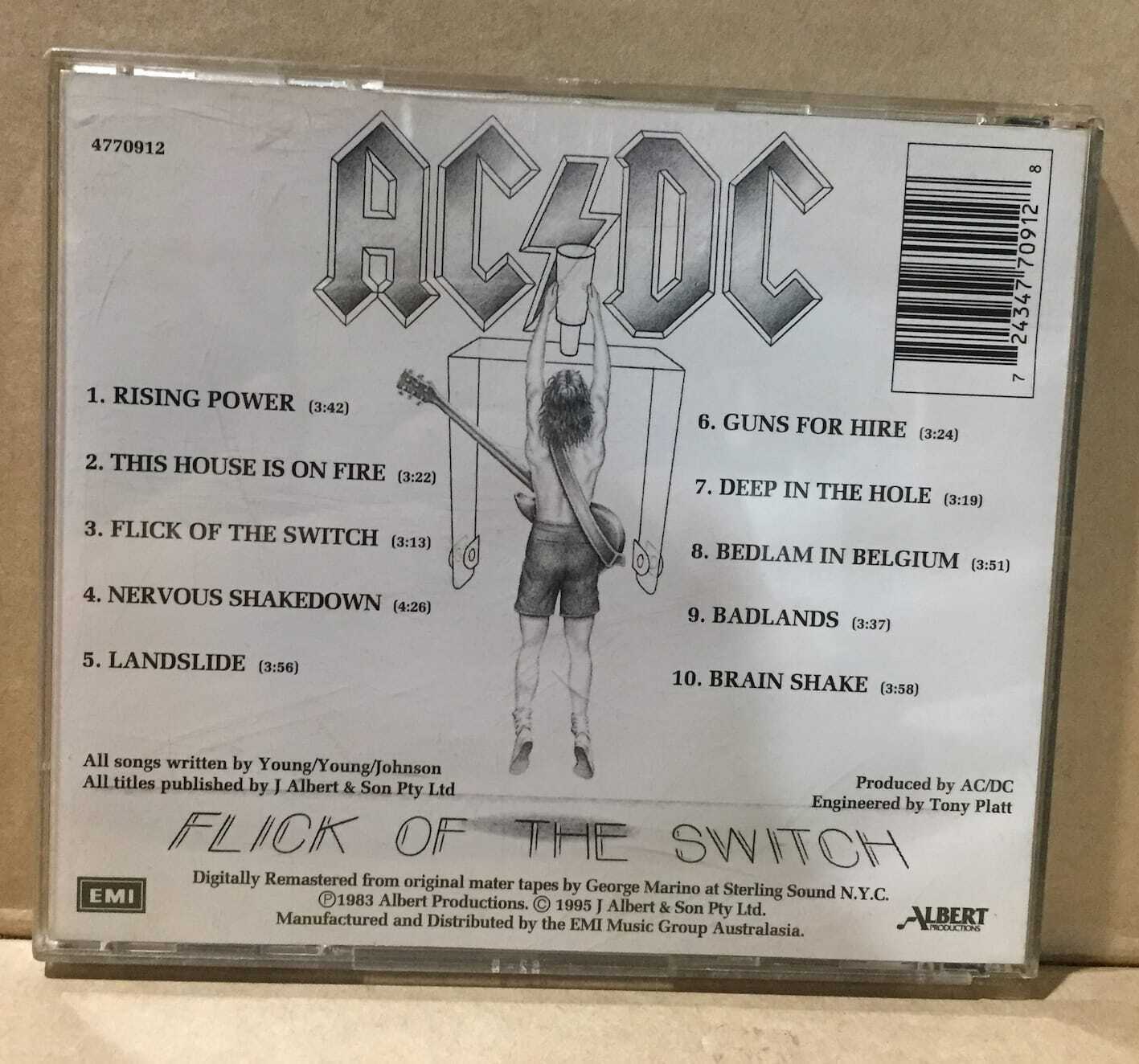 MUSIC CD IN CASE - AC/DC - FLICK OF THE SWITCH