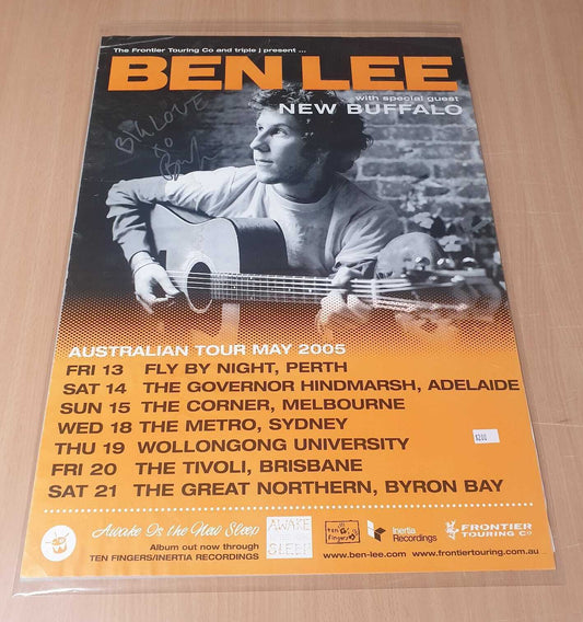 MUSIC PROMO POSTER - SIGNED - BEN LEE - NEW BUFFALO - 2005 AUSTRALIA TOUR