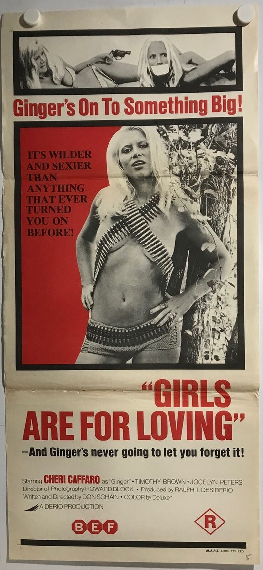 ORIGINAL DAYBILL MOVIE POSTER - GIRLS ARE FOR LOVING - 1973