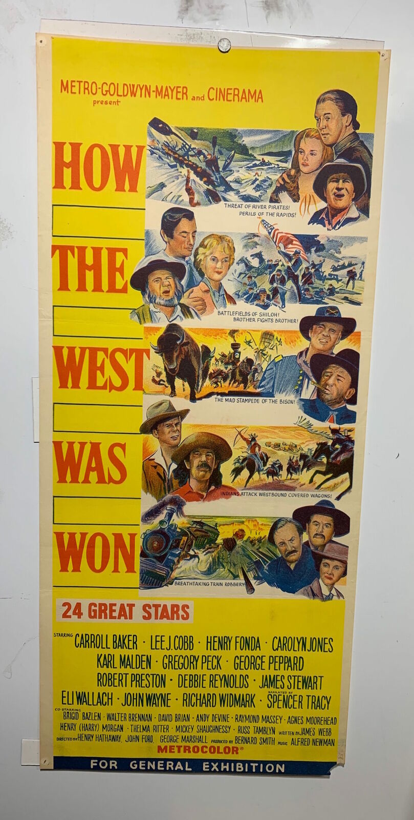 ORIGINAL DAYBILL MOVIE POSTER - HOW THE WEST WAS WON