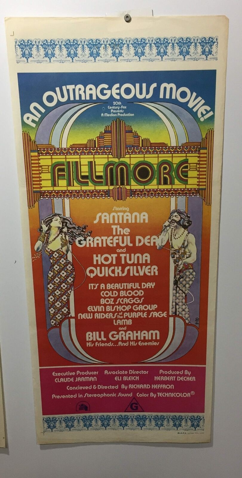 ORIGINAL DAYBILL MOVIE POSTER - FILLMORE