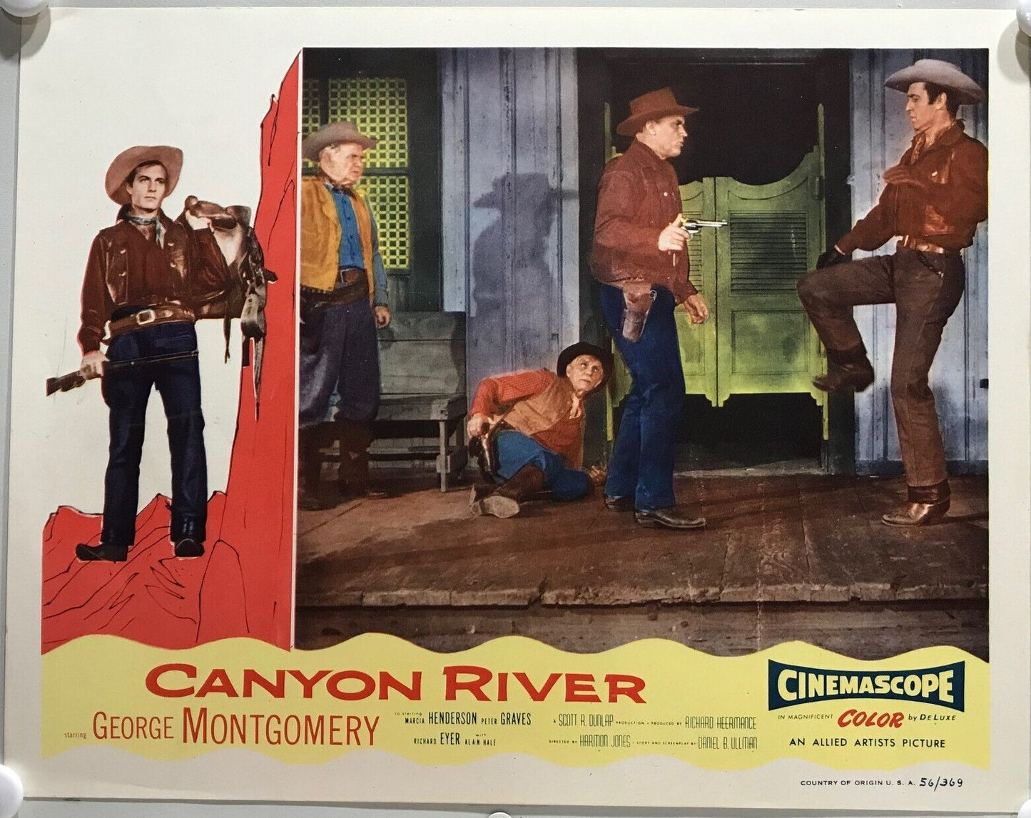 ORIGINAL LOBBY CARDS - CANYON RIVER - 1956 - set of 8