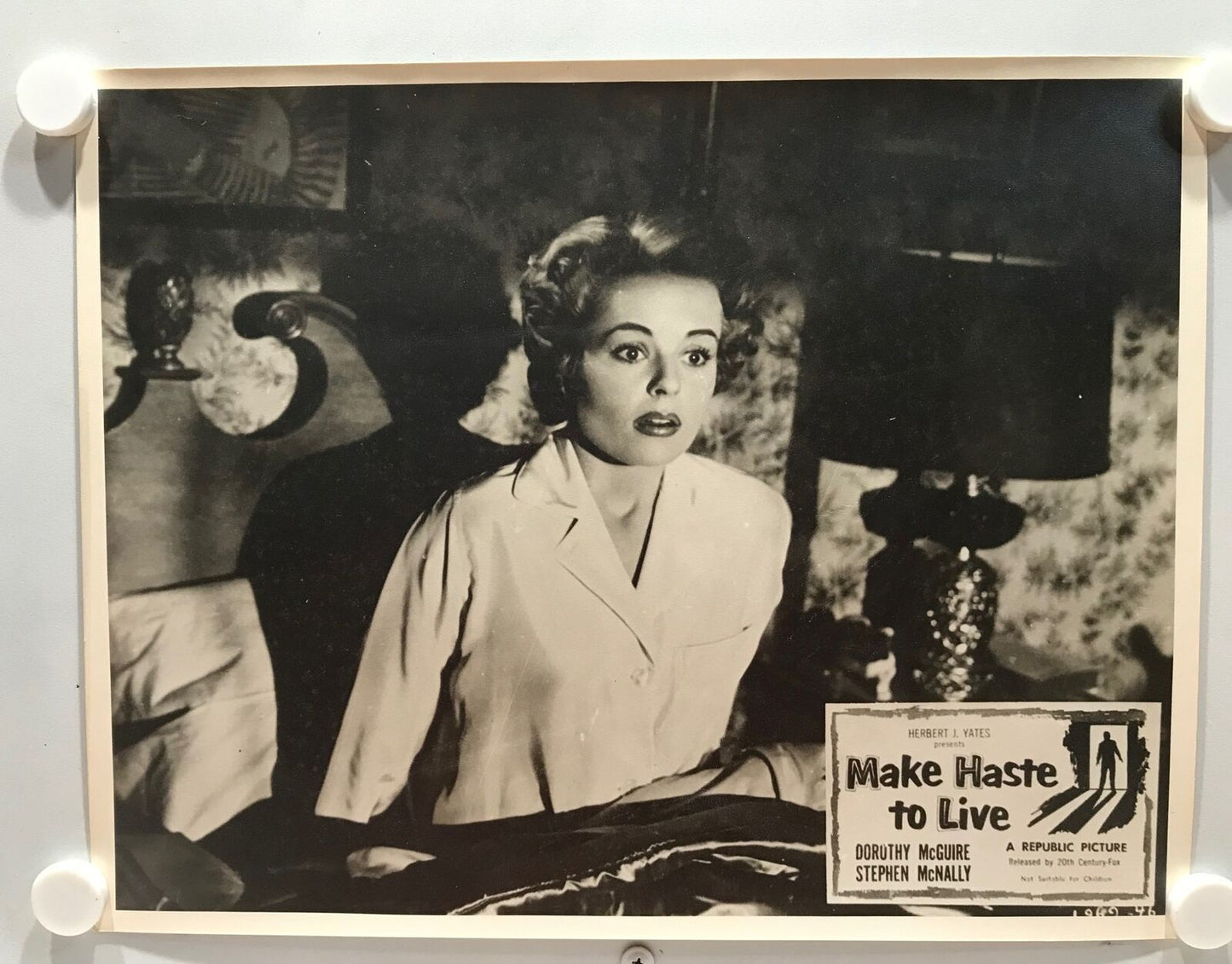 ORIGINAL LOBBY CARDS - MAKE HASTE TO LIVE - 1954 - set of 8