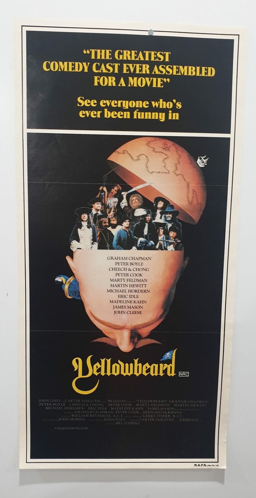 ORIGINAL DAYBILL MOVIE POSTER - YELLOWBEARD - 1983