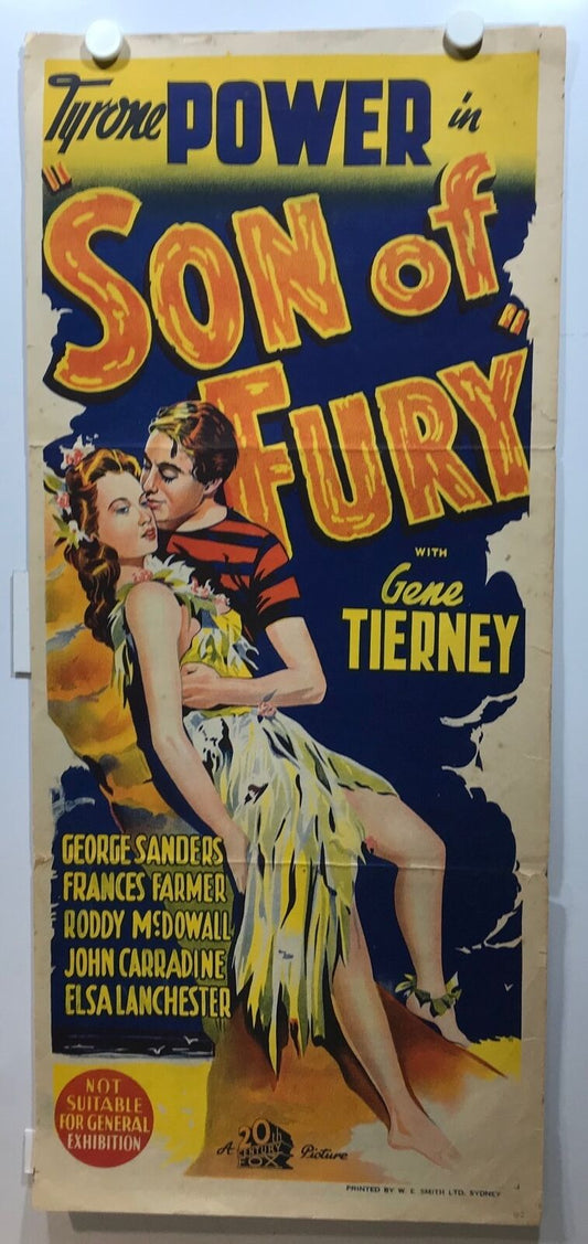 ORIGINAL DAYBILL MOVIE POSTER - SON OF FURY - 1942