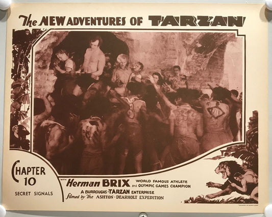 ORIGINAL SERIAL LOBBY CARD - THE NEW ADVENTURES OF TARZAN (b) - 1935 - Ch 10 ...