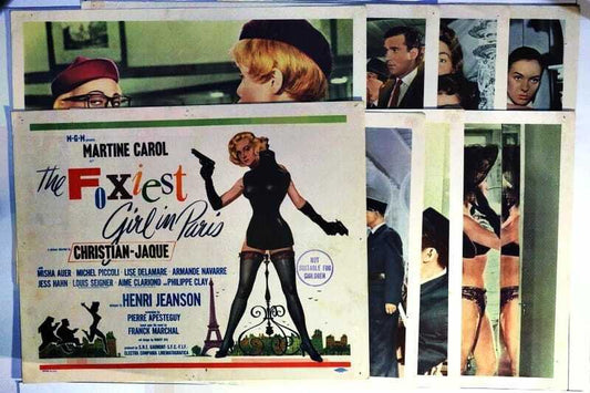 ORIGINAL LOBBY CARDS - THE FOXIEST GIRL IN PARIS - 1957 - set of 8