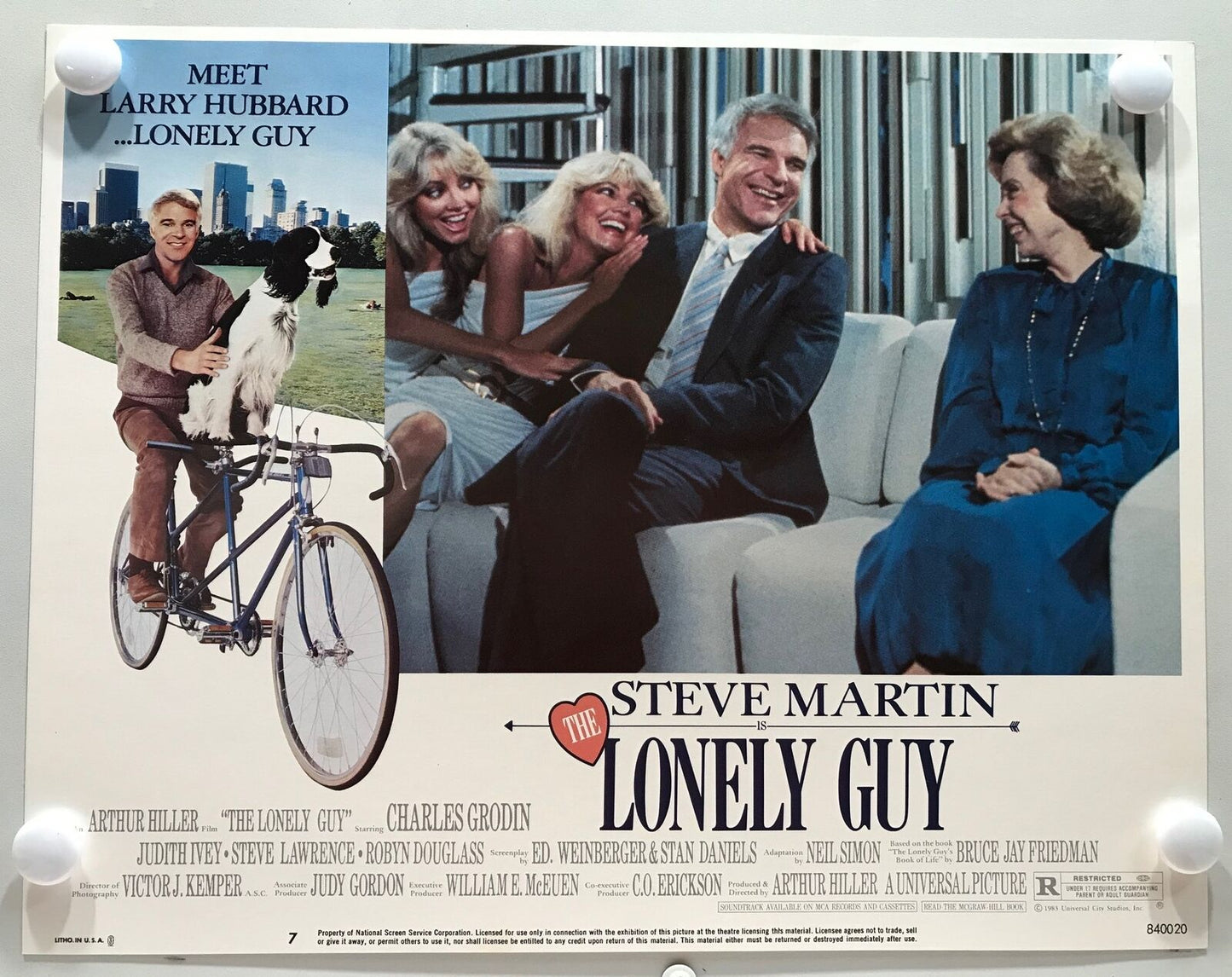 ORIGINAL LOBBY CARDS - THE LONELY GUY - 1984 - set of 8