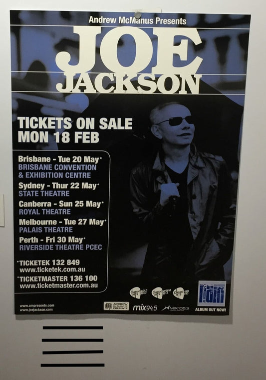 MUSIC PROMO POSTER - JOE JACKSON (a) - Australian Tour Itinerary