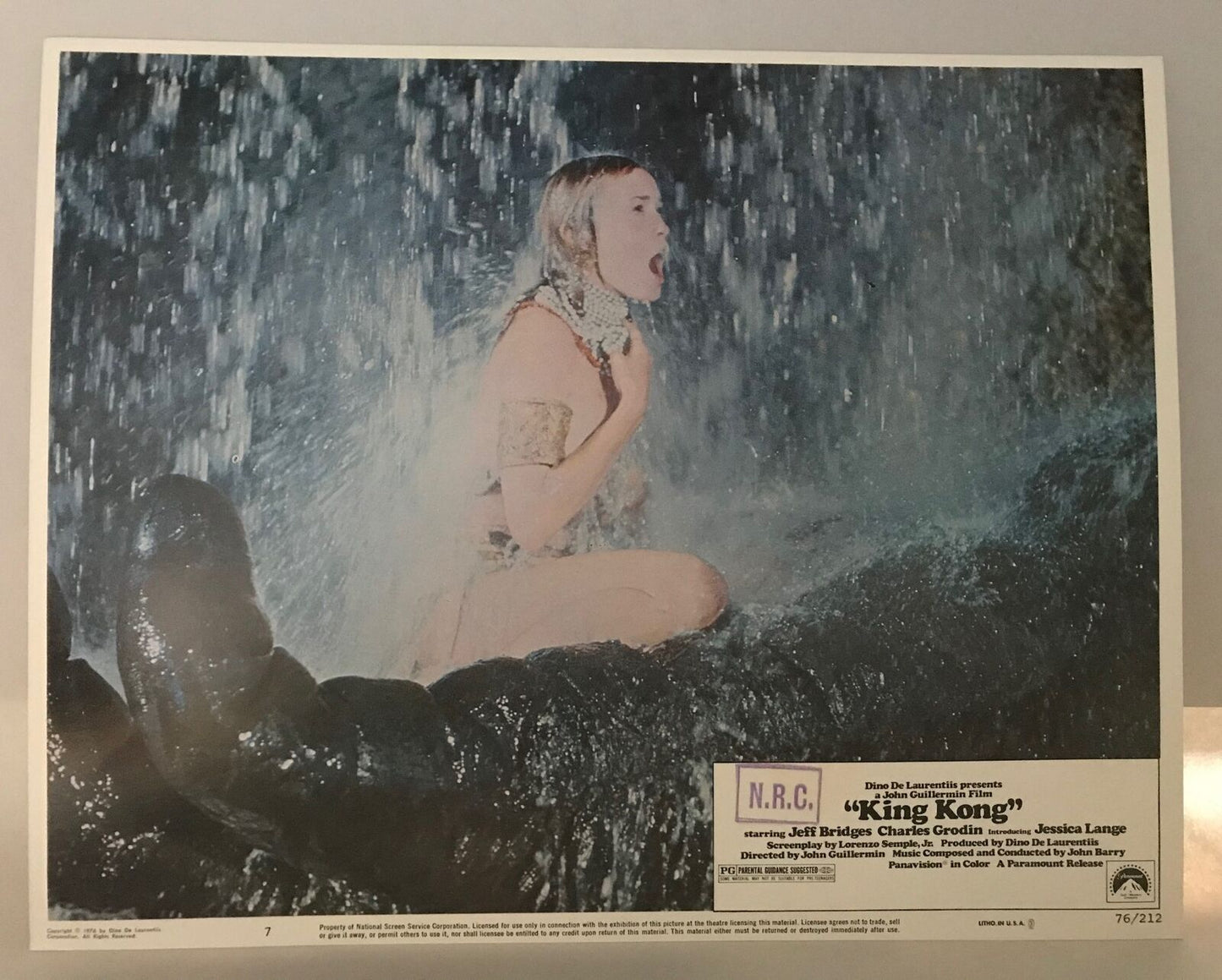 ORIGINAL LOBBY CARD - KING KONG - 1976 - key #7 card