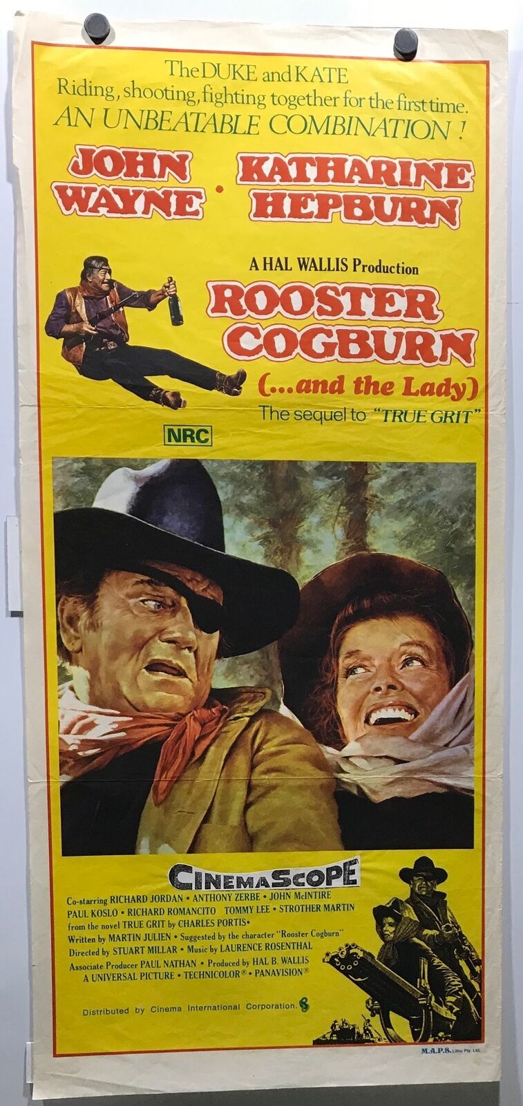 ORIGINAL DAYBILL MOVIE POSTER - ROOSTER COGBURN and The Lady