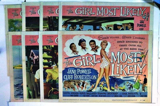 ORIGINAL LOBBY CARDS - THE GIRL MOST LIKELY - 1957 - set of 8