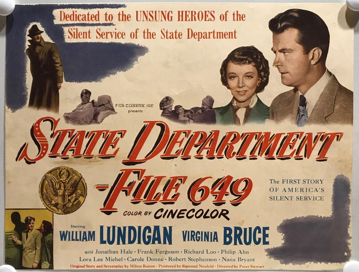 ORIGINAL LOBBY CARDS - STATE DEPARTMENT - FILE 649 - 1949 - set of 8