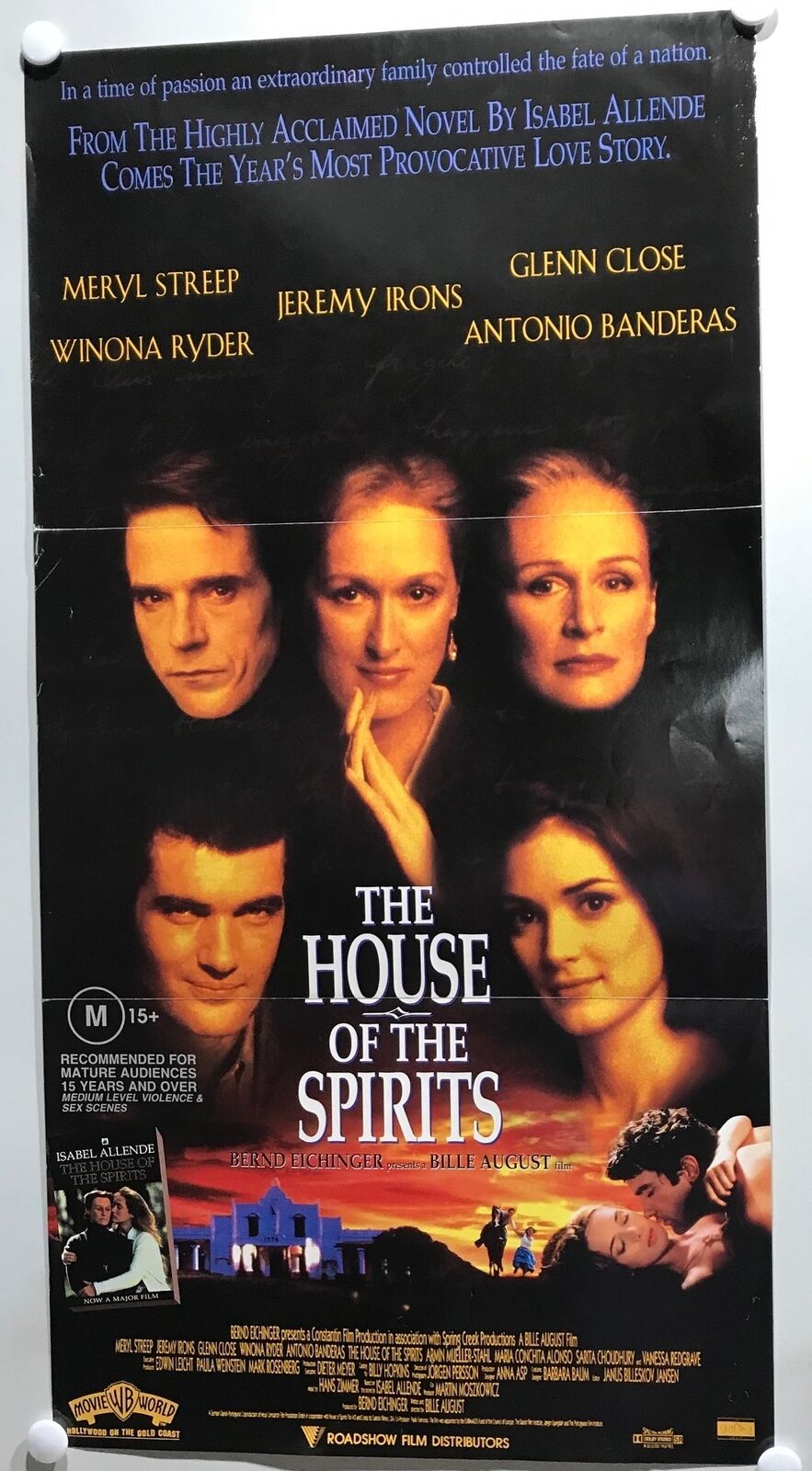 ORIGINAL DAYBILL MOVIE POSTER - THE HOUSE OF THE SPIRITS - 1993