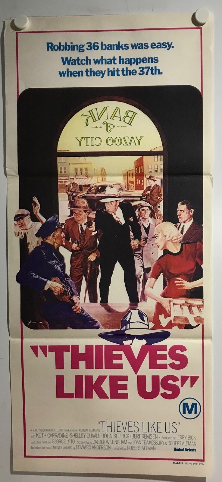 ORIGINAL DAYBILL MOVIE POSTER - THIEVES LIKE US - 1974