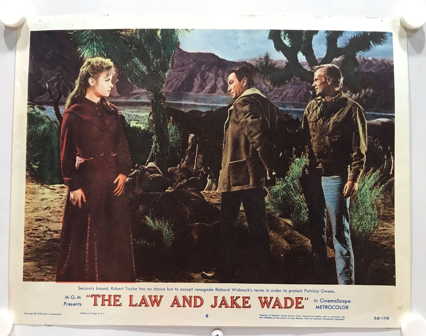 ORIGINAL LOBBY CARDS - THE LAW AND JAKE WADE - 1958 - set of 8