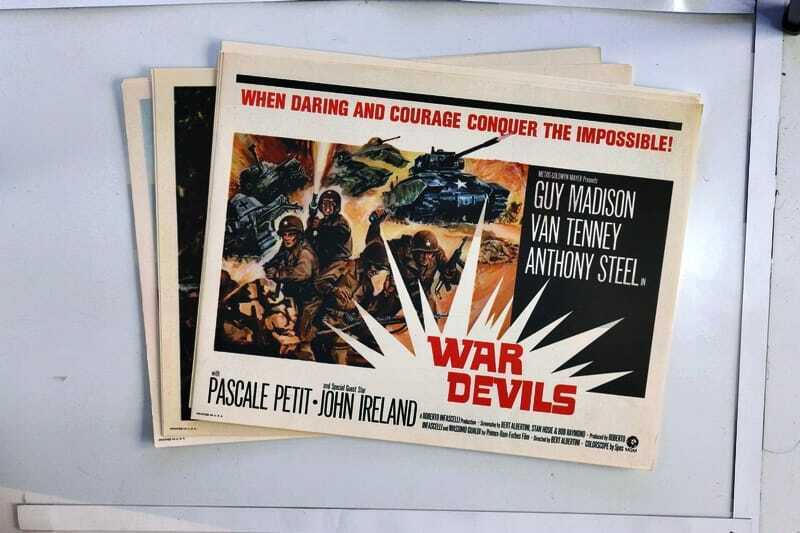 ORIGINAL LOBBY CARDS - WAR DEVILS - 1969 - set of 8