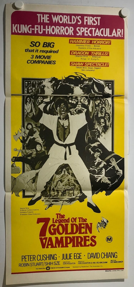 ORIGINAL DAYBILL MOVIE POSTER - THE LEDGEND OF THE 7 GOLDEN VAMPIRES - 1974