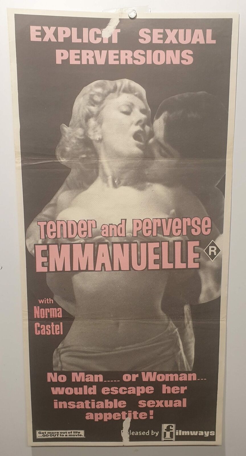 ORIGINAL DAYBILL MOVIE POSTER - TENDER PERVERSE EMMANUELLE - ADULT