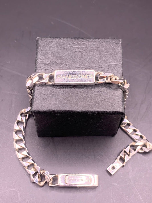 PIANEGONDA STERLING SILVER CUBAN LINK BRACELET - 925 CURB CHAIN *DISCONTINUED*