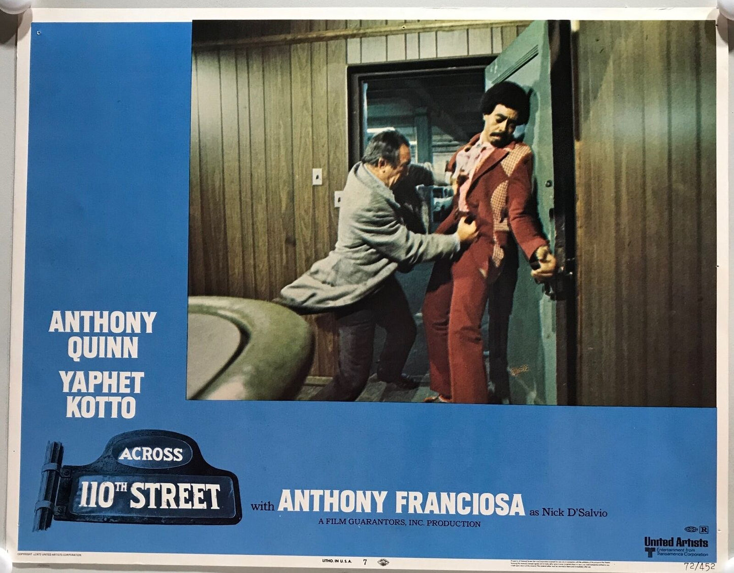 ORIGINAL LOBBY CARDS - ACROSS 110TH STREET - 1972 - set of 8