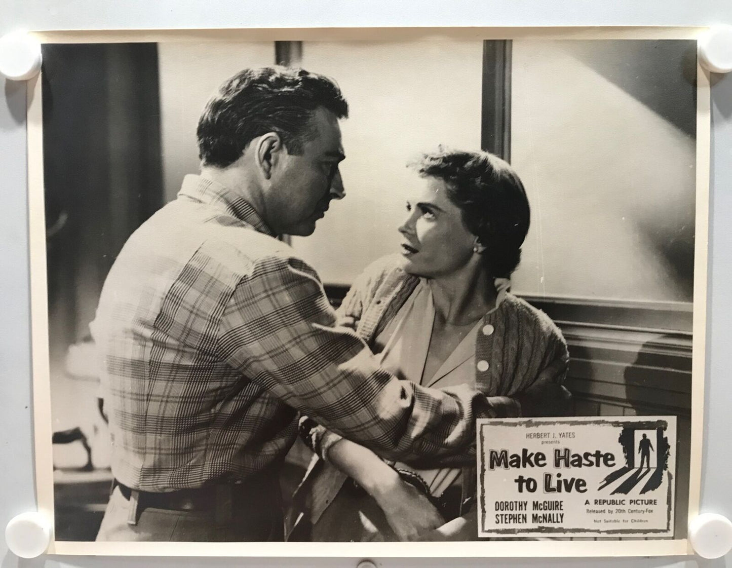 ORIGINAL LOBBY CARDS - MAKE HASTE TO LIVE - 1954 - set of 8