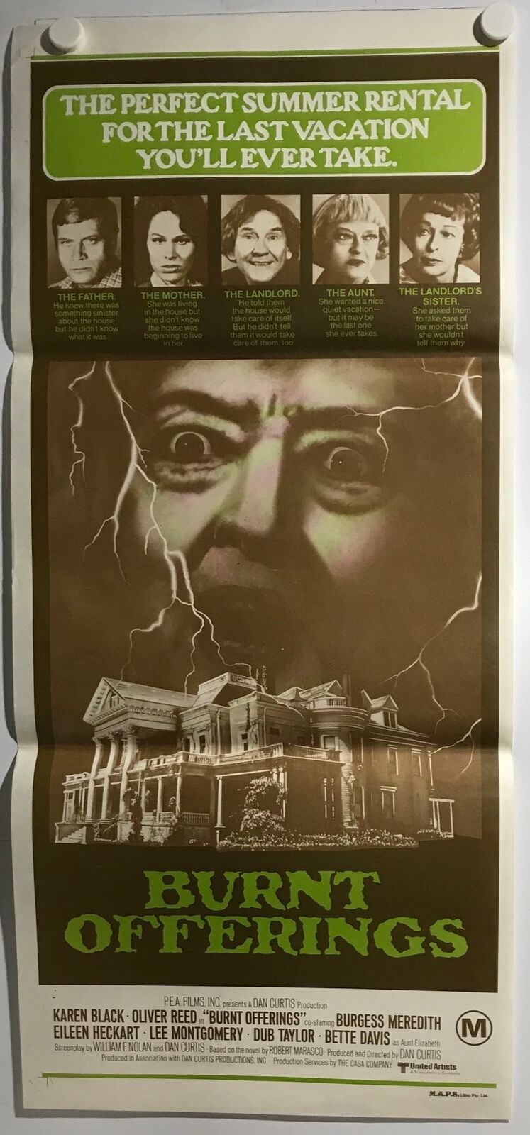 ORIGINAL DAYBILL MOVIE POSTER - BURNT OFFERINGS