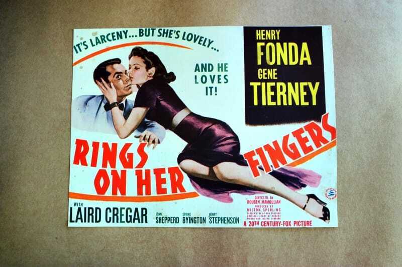 ORIGINAL LOBBY CARD - RINGS ON HER FINGERS - 1942 - title card