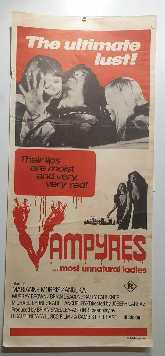 ORIGINAL DAYBILL MOVIE POSTER - VAMPYRES - 1975