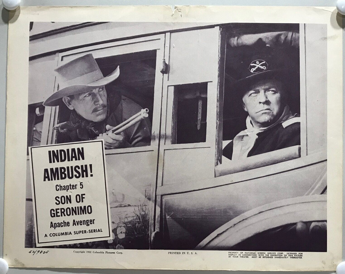 ORIGINAL SERIAL LOBBY CARD - SON OF GERONIMO (b) - 1952 - Ch 5 "Indian Ambush...