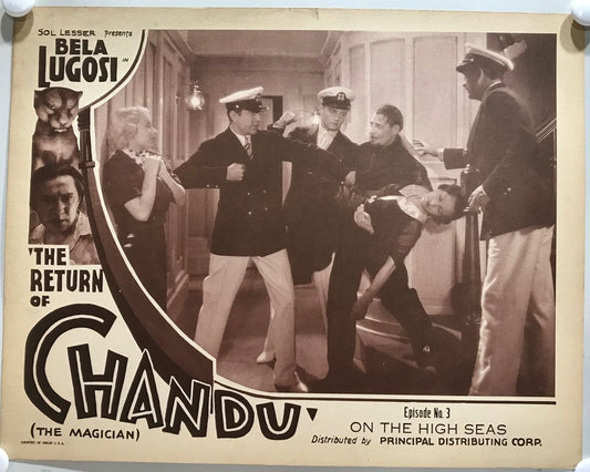 ORIGINAL SERIAL LOBBY CARD - THE RETURN OF CHANDU (e) - 1934 - Ch 3 "On the H...