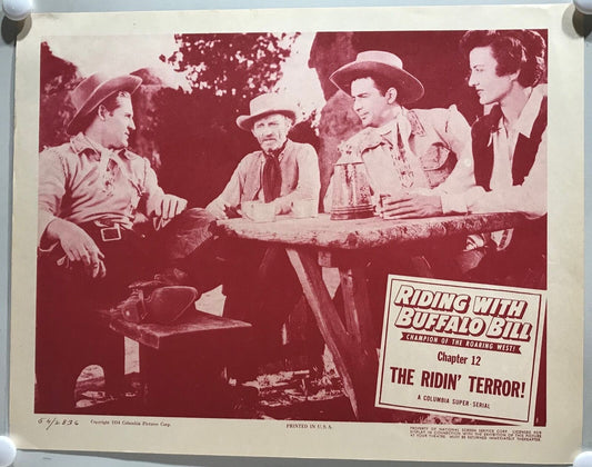 ORIGINAL SERIAL LOBBY CARD - RIDING WITH BUFFALO BILL (c) - 1954 - Ch 12 "The...