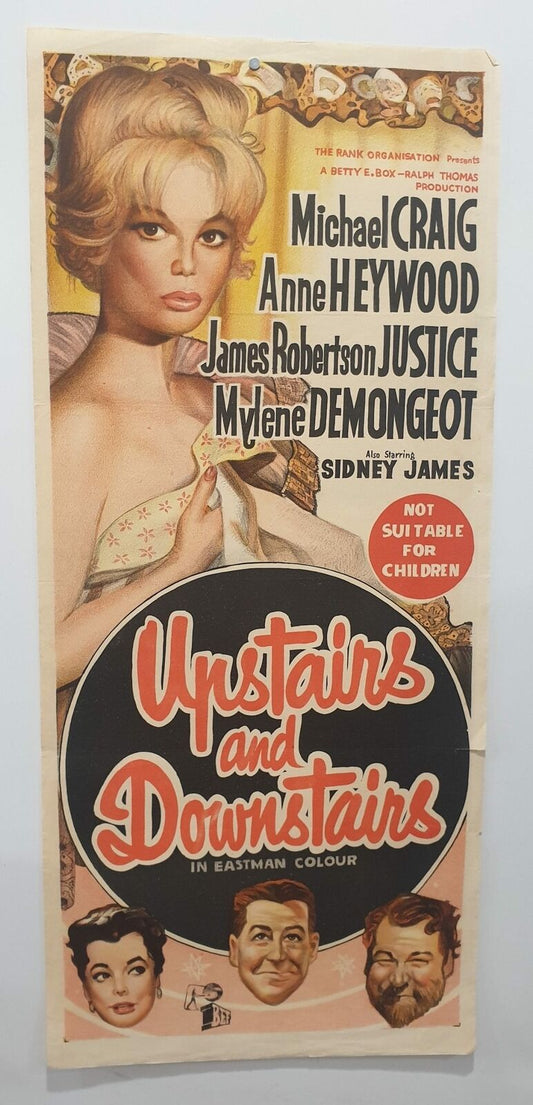 ORIGINAL DAYBILL MOVIE POSTER - UPSTAIRS AND DOWNSTAIRS - 1959