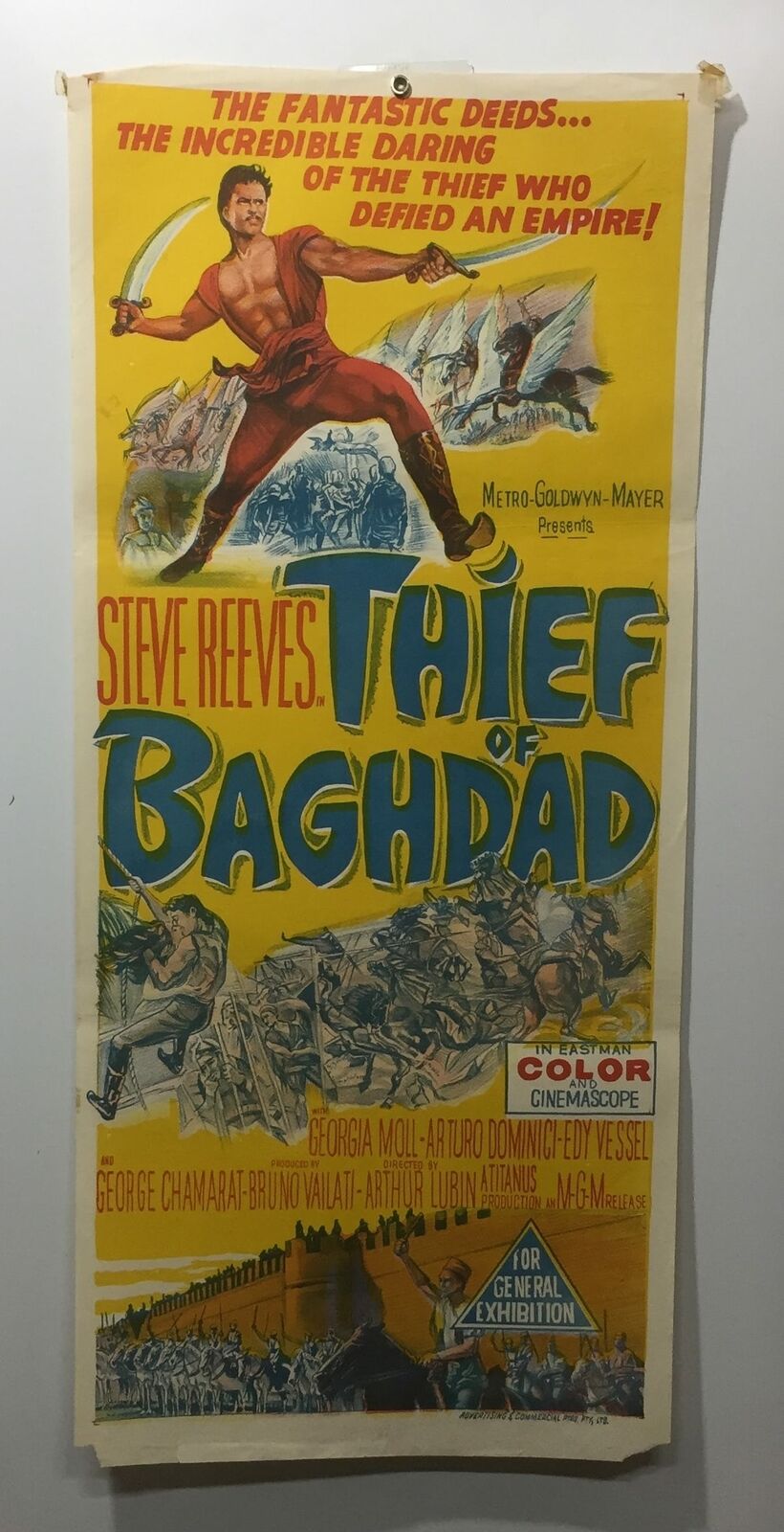 ORIGINAL DAYBILL MOVIE POSTER - THIEF OF BAGHDAD - 1961