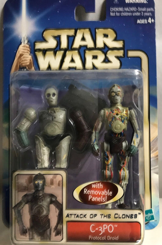 STAR WARS - HASBRO - AOTC - C-3PO - "PROTOCOL DROID" - with Eight Removable P...