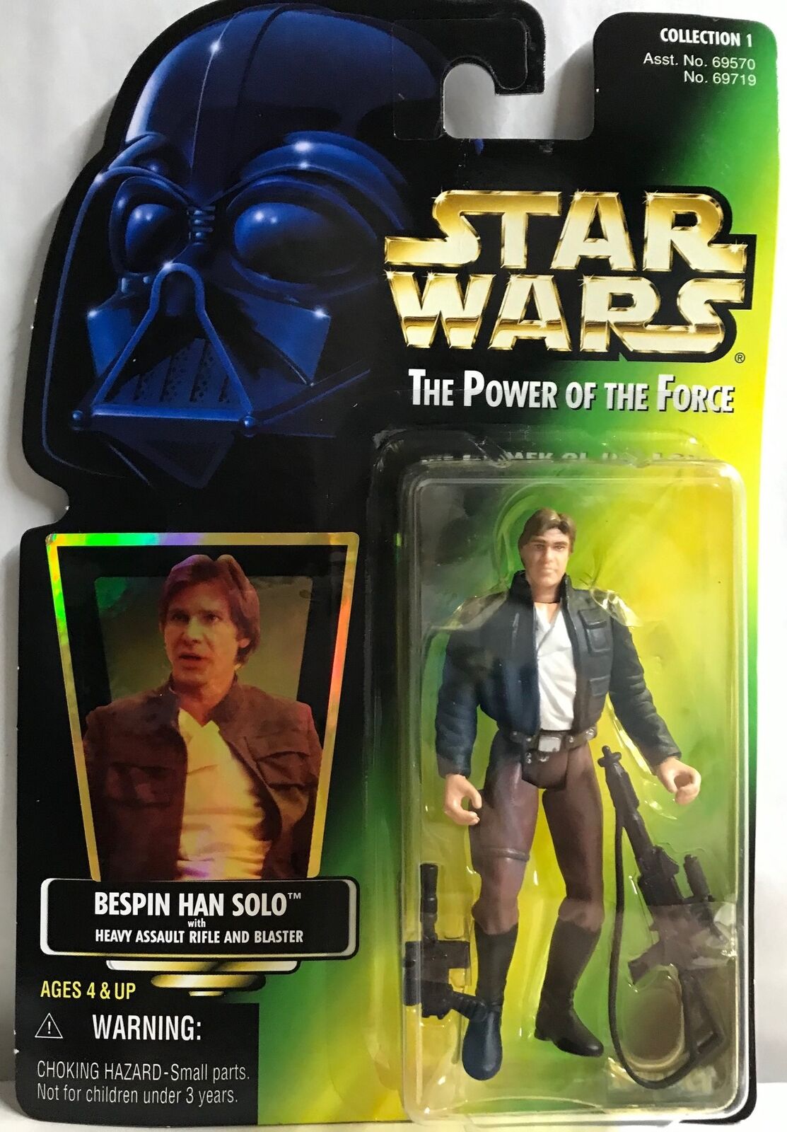 STAR WARS - KENNER - POTF - BESPIN HAN SOLO - with Heavy Assault Rifle and Blaster