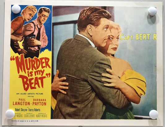 ORIGINAL LOBBY CARDS - MURDER IS MY BEAT - 1955 - set of 8