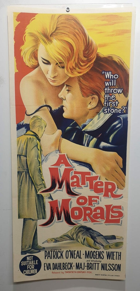 ORIGINAL DAYBILL MOVIE POSTER - A MATTER OF MORALS - 1960