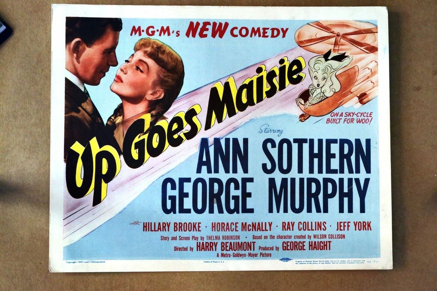 ORIGINAL LOBBY CARD - UP GOES MAISIE - 1946