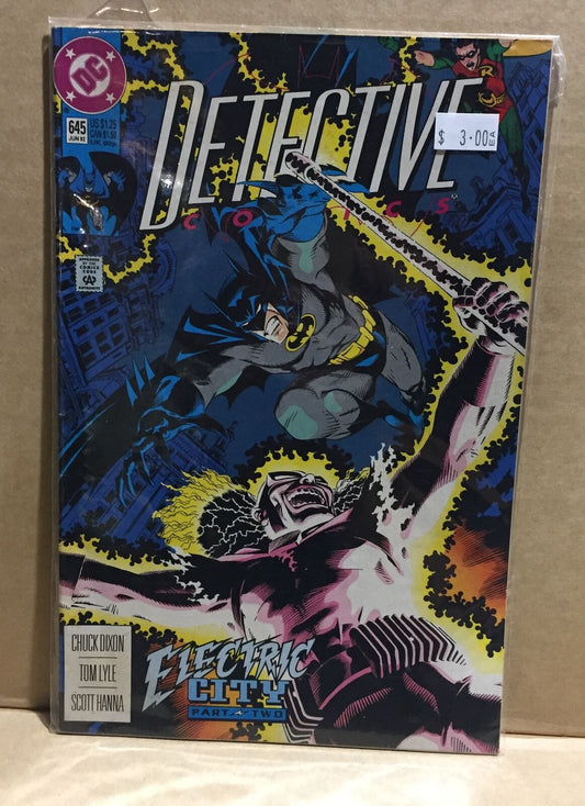 COMIC BOOK - DC DETECTIVE 645 BATMAN ELECTRIC CITY