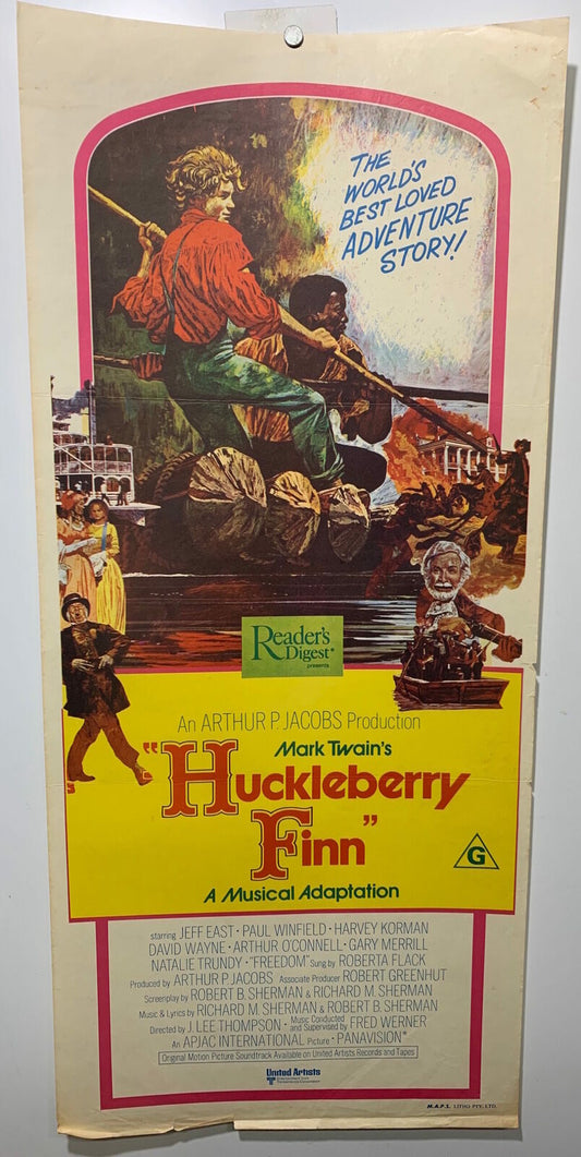 ORIGINAL DAYBILL MOVIE POSTER - HUCKLEBERRY FINN - A Musical Adaption