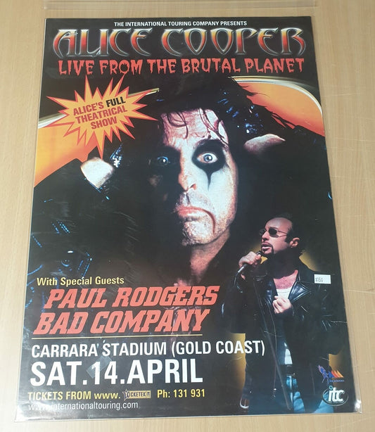 MUSIC PROMO POSTER - ALICE COOPER with PAUL RODGERS & BAD COMPANY - GOLD COAST